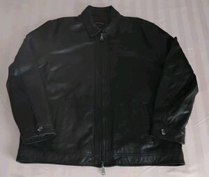 Paul Frederick Men’s Black Leather Bomber Jacket Coat Soft Lamb Size XXL Mint!